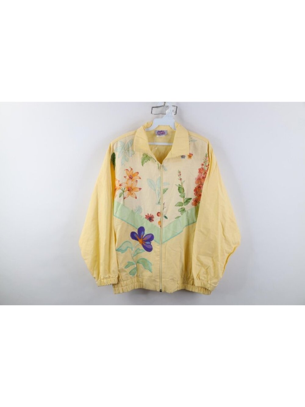 Deadstock Vintage 90s Streetwear Womens 2XL Flower Full Zip Bomber Jacket USA